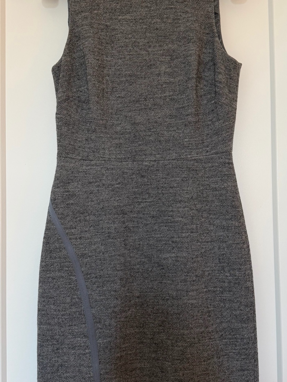 J. Crew Gray Sleeveless Midi Sheath Dress